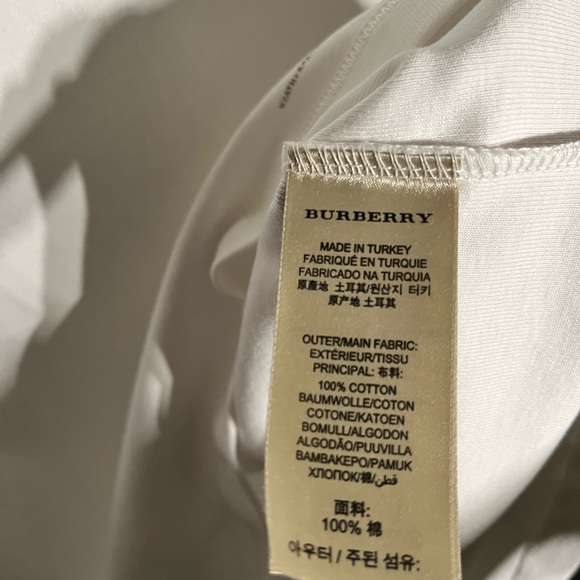 BURBERRY BRIT PRE-LOVED AUTHENTIC WHITE SIGNATURE DESIGN SCOOP NECK TOP - Picture 16 of 17